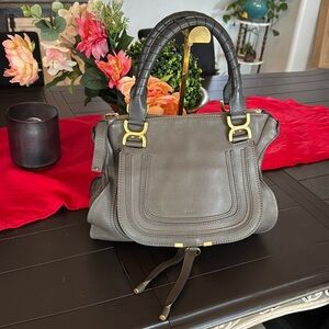 Chloé Marcie Medium in Gray Calf Leather